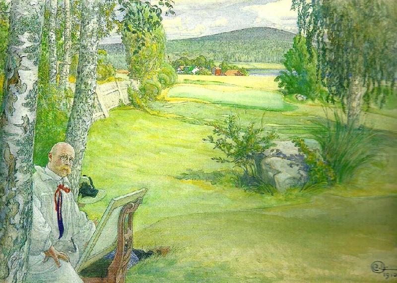 Carl Larsson paradiset-sjalvportratt i landskap